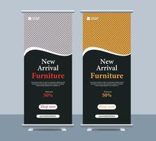 Furniture roll up display standee for presentation purpose vector