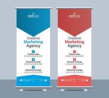 Abstract Business roll up display standee for presentation purpose vector