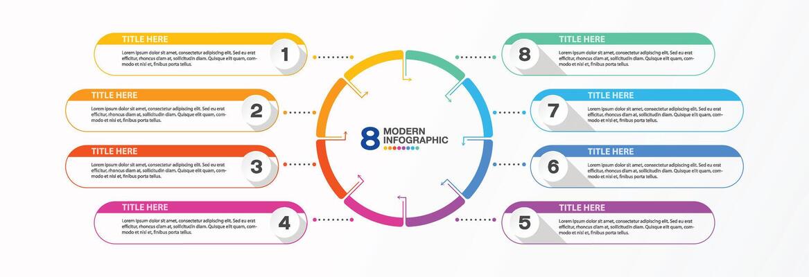 Infographic 8 step for presentation. Business concept.