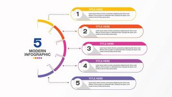 Infographic 5 options or step for presentation. Business icons concept. vector
