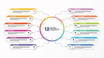 Infographic 12 for presentation. Business concept. vector
