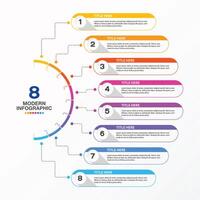 Half circle 8 process, Infographic for presentation vector