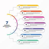 Half circle 7 process, Infographic for presentation vector