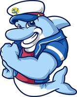 Swimming with Pride Navy Dolphin Mascot Design vector
