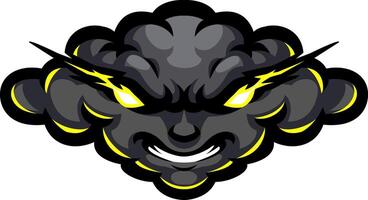 Electrifying Angry Cloud Face Mascot Design vector