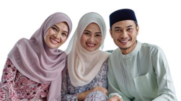 Three muslim people posing for a photo png