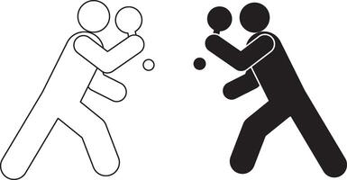 table tennis player icon set vector