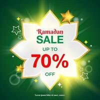 square Ramadan sale template. Ramadan sale banner concept for promotion with sparkling lights and stars vector