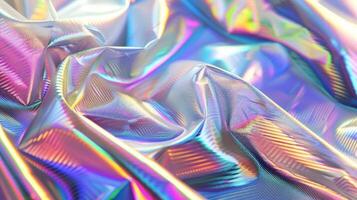 Shimmering blue iridescence flows across this stunning fabric, capturing light and motion in a dazzling display photo