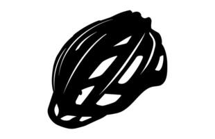 Bicycle Helmet Black Silhouette isolated on a white background vector