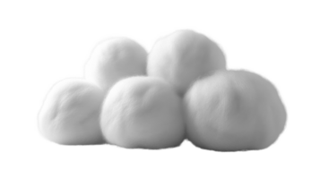 Fluffy white cotton balls arranged in cluster, resembling clouds png
