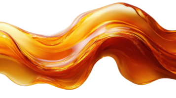 Smooth, flowing orange liquid wave with glossy texture and vibrant color png