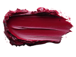 Dark Red lipstick smear on transparency background, showcasing vibrant color and texture png