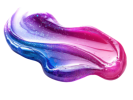 Colorful slime with glitter, pink and blue, shiny and smooth texture, playful and fun png