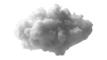Fluffy white cloud against transparency background, creating dramatic effect png