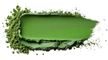 Green paint stroke with texture and splatter, ideal for design projects png