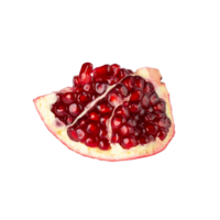 Fresh pomegranate slice with juicy red seeds, healthy snack option png