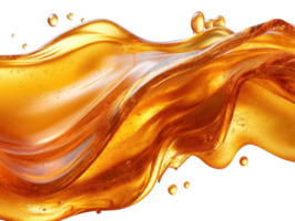 Golden liquid wave with bubbles, creating dynamic and vibrant effect png