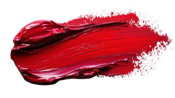 Red paint stroke on transparency background, vibrant and artistic expression png