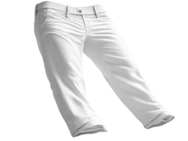 White pants with rolled cuffs, casual style, suitable for various occasions png