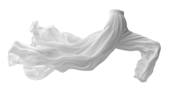 Flowing white fabric creating ethereal and graceful appearance png