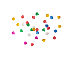 Colorful decorative shells scattered on transparency background create vibrant visual png