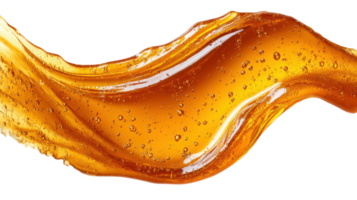Smooth golden liquid with bubbles flowing gracefully png