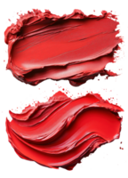 Vibrant red paint strokes on transparency background, showcasing texture and depth png