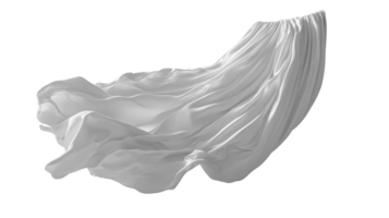 flowing white fabric drapes elegantly, creating soft and airy appearance. texture and movement evoke sense of lightness and png