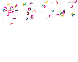 Colorful crescent shapes scattered on transparency background, creating festive atmosphere png