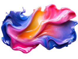 Colorful abstract paint swirl with vibrant hues of pink, blue, and orange, creating dynamic and artistic expression png