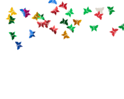 Colorful butterflies flying in whimsical pattern against transparency background, creating joyful and vibrant atmosphere png