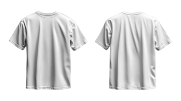Collection of Plain white t shirt mockup, front and back view, suitable for design png