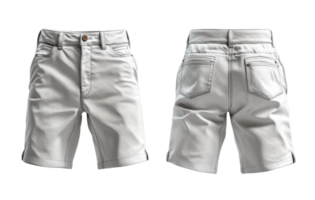 Light gray shorts with classic design, featuring pockets and button closure, perfect for casual wear png