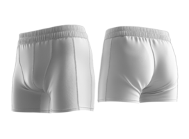 White boxer shorts with elastic waistband, front and back view png