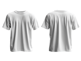 Set of white t shirt mockup, front and back view, suitable for design png