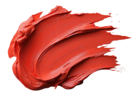 Bright red paint smear on transparency background, showcasing texture and movement png
