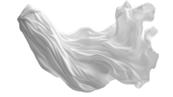 flowing white fabric drapes gracefully in air, creating sense of elegance and movement png