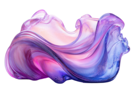 Colorful abstract wave design with smooth curves and sparkles png
