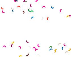 Colorful crescent shapes scattered on transparency background create vibrant and playful atmosphere png