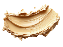 Creamy foundation swatch on transparency background, showcasing smooth texture and warm tone png