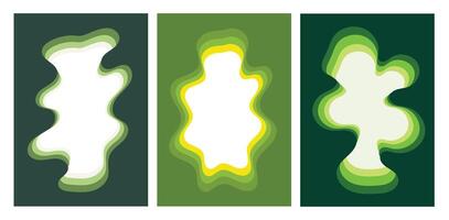 Illustration design template green cut out unique abstract vector