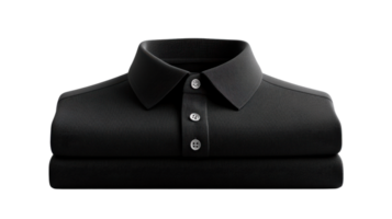 Black polo shirt with buttons, folded neatly, casual wear png