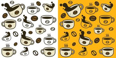 Pattern design of a coffee cup on a white background vector
