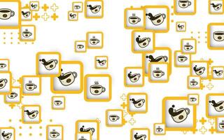 Geometry background with coffee cup object vector