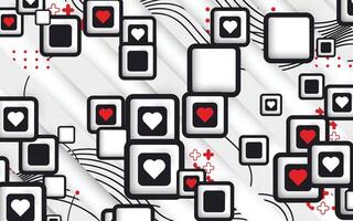 Geometry design with love-themed background and white stripes vector