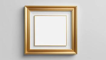 An ornate gold frame with a white inner mat, ready for displaying artwork or photographs, suitable for upscale home decor, galleries, or promotional materials. photo