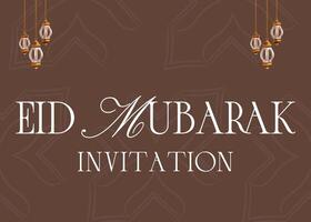 Brown Eid Celebration Invitation Greeting Card template