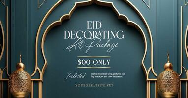 Green Eid Decorating Kit Package Facebook Ads Template