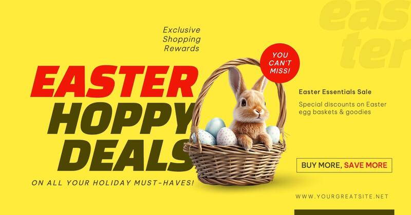 Yellow Easter Decoration Deals Facebook Ad